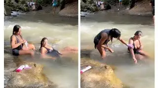 Bathing in the river with friends ft Andrea Granda (Granda Sister's) 
