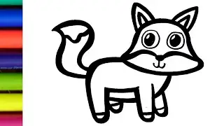 HOW TO DRAW FOX FOR KIDS and Toddlers || Fox Drawing Easy || Easy Fox Drawing for Kids