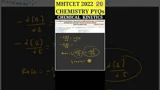 CHEMICAL KINETICS | 12th MHTCET 2022 Chemistry PYQs Solving Q158 |#shorts #mhtcet #mhtcet2023