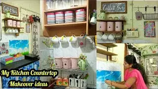 My Kitchen Countertop Organization ideas | Kitchen Decor ideas Under Rs.100 | Space saving ideas