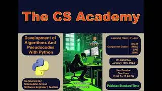 Live Session: Development of Algorithms And Pseudocodes. By Sabihuddin Ahmad