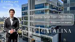 689 Catalina Apartments Leasing Agent Tour | 2B3B+Den | Los Angeles Koreatown | Tripalink