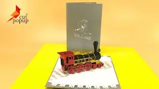 Classic Steam Train 3D Pop Up Card | Cutpopup