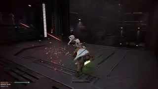 YOUNG GINGER FORCE PUSHES MAN IN BLACK CLOTHES [Star Wars Jedi: Fallen Order]