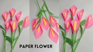 How to make realistic flower from paper |Easy  Home decor| 5 minutes Home decor ideas #papercraft
