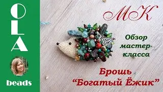 Как сделать брошь Ежик / вышивка бисером / обзор мастер класса / beaded brooch Hedgehog/tutorial DIY