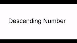Descending Number | C++ | Data Structure | Programming