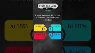 Profit and Loss MCQ Question ~ Competitive Exam - GATE, CAT, SSC, BANK | Q-5