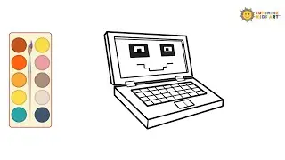 Learn How to Draw a Fun 3D Kid's Laptop Computer | Kids Drawings