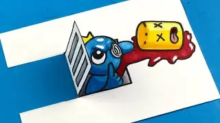 Blue Evil Plan - Rainbow Friends Roblox Paper Craft Tutorial