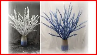 Qq. Handmade - How to make flowers from the ribbon | Làm bình hoa trang trí từ ruy băng nhũ