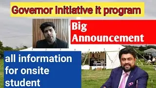 Governor Sindh it Course big Announcement for onsite student