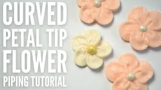 Easy buttercream flower with a curved petal tip!