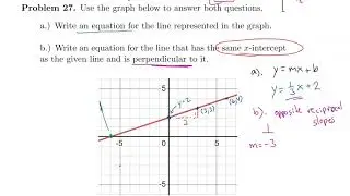 Preparing for Algebra 2 - Problem 27: Reading Graphs and Perpendicular Lines