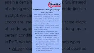 26/30 : PHP Loops #loops #php #programming