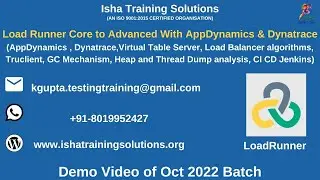 PT using LoadRunner Demo on 10th Oct 2022. Pls contact or whatsapp us on +91-8019952427 to enroll