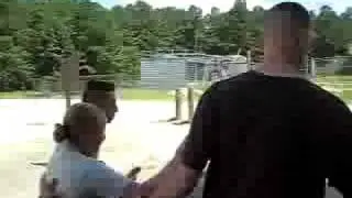 My sister getting sprayed with OC