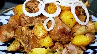 КАРТОШКА С МЯСОМ УЗБЕЧКА ГОТОВИТ😍 ЖАРКОЕ/ МЯСО ТАЕТ ВО РТУ 👍