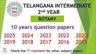 TS Inter 2nd Year Botany 2025 - 2015 10 years previous Question Papers Telangana Papers TG inter