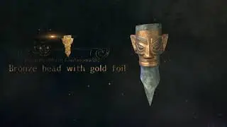 #07 Bronze head with gold foil 平顶金面铜人头像
