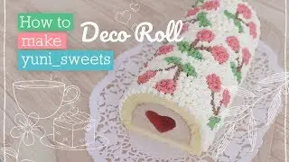 How to make cherry design Roll cake! | yunisweets Deco Roll