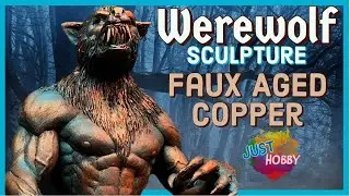 Scupting WEREWOLF in Clay | Painted in Faux Aged Copper | Satisfying Timelapse