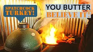 Spatchcock Turkey on the Big Green Egg Smoked Turkey! Fast and Easy way to Cook Turkey on the BGE