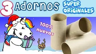 Manualidades navideñas fáciles con tubos de papel higiénico ☃️ Adornos de Navidad para niños rollos