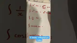 5 Integration Rules you must know! #math #calculus #integrals  #mathmethods #shorts