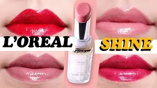 L'oreal Colour Riche Shine Lipstick Swatches on Lips ♡ 4 Shades