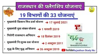 राजस्थान की फ्लैगशिप  योजनाएं l Rajasthan Current Affairs 2023 l CET l REET l LDC l EO/ RO