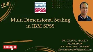 39. Multi Dimensional Scaling (MDS) in IBM SPSS || Dr. Dhaval Maheta