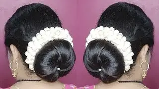 Hairstyle 🥰 Simple & Daily Use / Beautiful Hairstyle For Saree Look F Ladies / Self Made Hairstyle