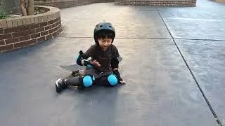 Han trying to ride a skateboard - 032024