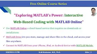 "Exploring MATLAB's Power: Interactive Web-Based Coding with MATLAB Online"