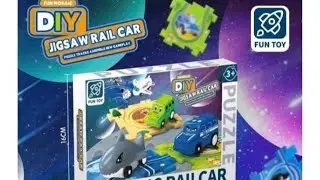Unboxing Mainan DIY Puzzle Jigsaw Rail Car Mobil Pesawat Bisa Jalan