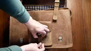 RUAVINTAGE OLD SCHOOL Maletín Cuero Vintage / Pasta Portátil Grande Satchel