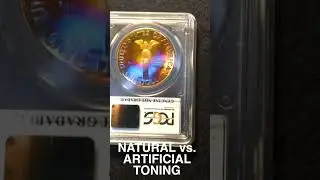 Natural vs Artificial Toning on Coins. What you need to know. #coincollecting #silver #coins #shorts