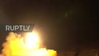Hot news 24h video of Iran firing missiles at US military bases