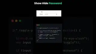 Password show hide using HTML CSS  