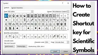 How to create shortcut in MS Word  for Scientific Symbols on PC or Laptop