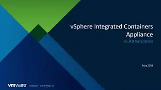 Deploying vSphere Integrated Containers Appliance v1.4.0