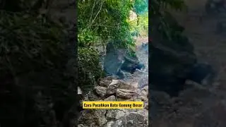 Cara Pecahkan Batu Gunung Besar #short #shorts #batugunung #pecahan #pecahbatu