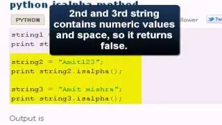 PYTHON Tutorial : python isalpha method
