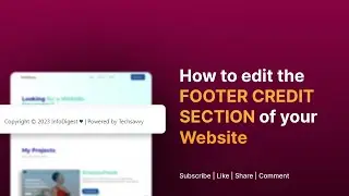 How to edit footer credit of your website in 5minutes