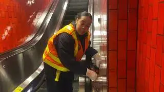 Station Cleaners. Escalators shutdown
