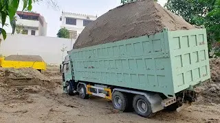 Xe Ô Tô Tải Trung Quốc Chở Cát Quá Tải, Xe Ô Tô Tải 4 Chân Điều Khiển, Xe Đồ Chơi, Dump Truck