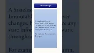 Flutter Widgets and type of widgets 