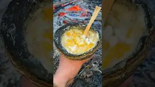 9🔥How to cook porridge in the forest in winter 