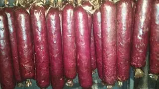 Колбаса из Лося и дикого кабана. Колбаса из дичи. #дичь #колбасадомашняя #food #reels #рекомендации